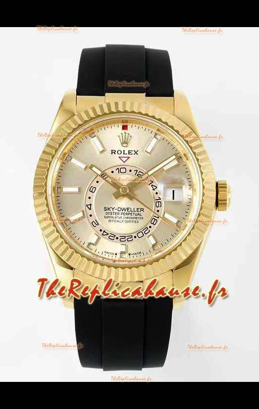 Rolex Sky-Dweller REF# 336935 Montre à cadran or en or jaune 904L Boîtier acier Réplique Montre 1:1 