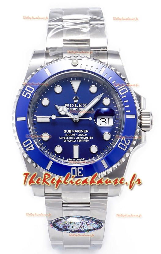 Rolex Submariner Super Clone 40MM Plaqué Or Blanc 116619LB - Réplique montre 1:1 