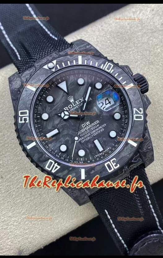 Réplique Suisse de la montre Rolex Submariner DiW Carbon Fiber Edition - Réplique Miroir 1:1