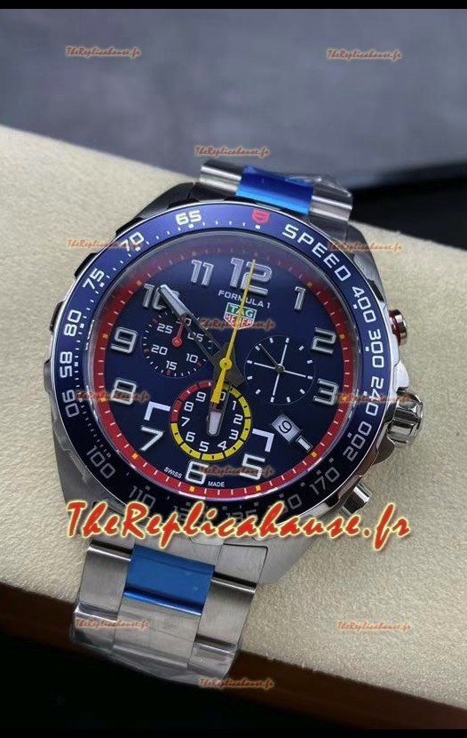 Tag Heuer F1 Edition Montre suisse à quartz avec cadran bleu Boîtier en acier inoxydable 