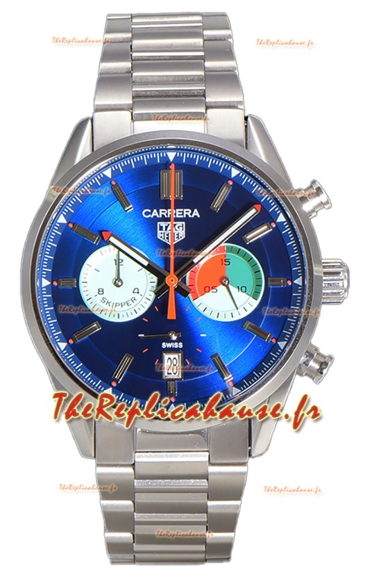 Tag Heuer Carrera Carrera Skipper 39 Chronograph Swiss Quartz Réplique Montre Cadran Bleu 