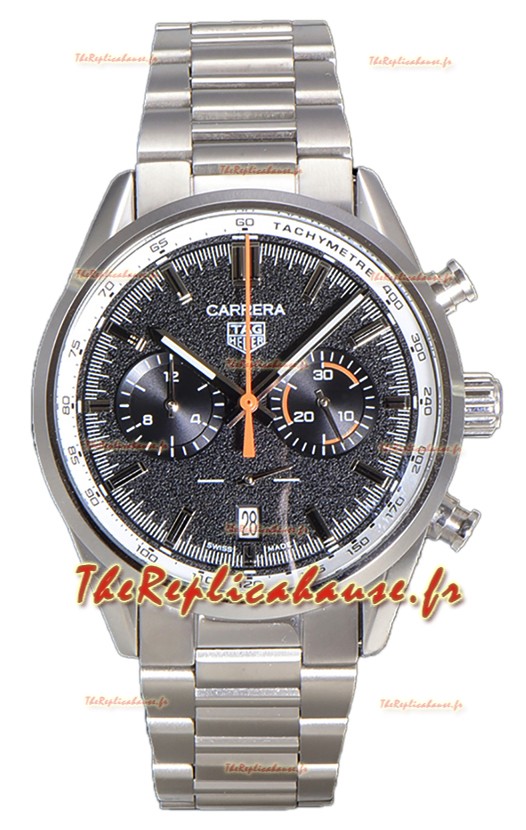 Tag Heuer Carrera Chronograph 43 Swiss Quartz Réplique Montre Cadran Gris Bracelet Acier 