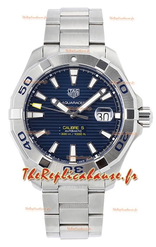 Tag Heuer Aquaracer Calibre 5 Réplique montre 1 Cadran bleu 904L acier 44MM