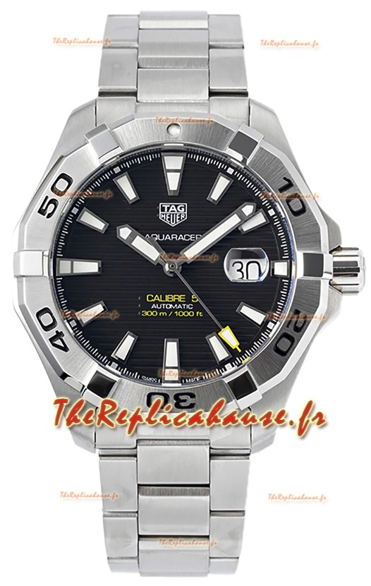 Tag Heuer Aquaracer Calibre 5 Réplique montre 1:1 Cadran noir 904L acier 44MM