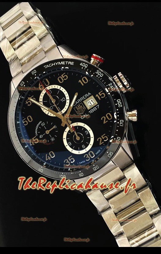 Tag Heuer Carrera Calibre 1887 Lunette en Céramique 1:1 Reproduction de Montre Miroir Ultime 