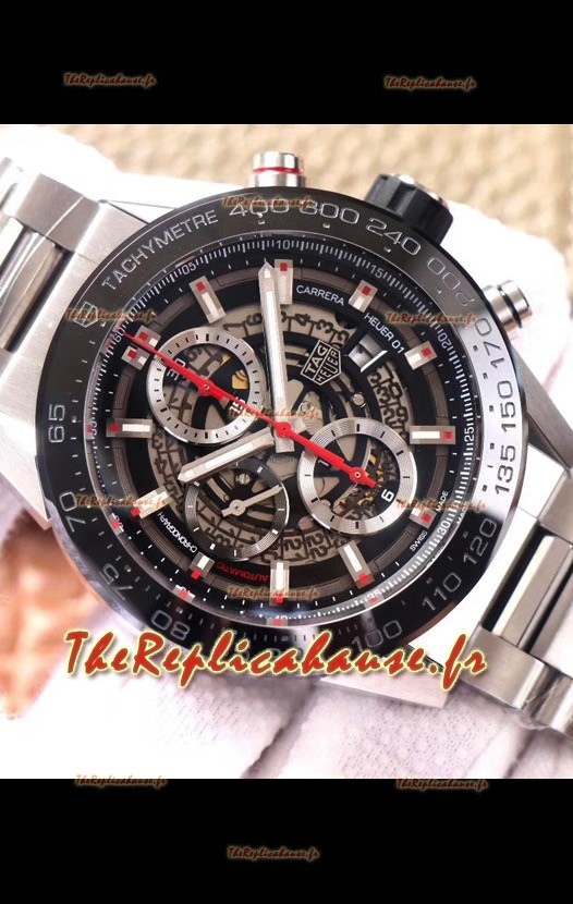 Montre Tag Heuer Carrera Heuer 01 Réplique Suisse Montre dans un boîtier en acier
