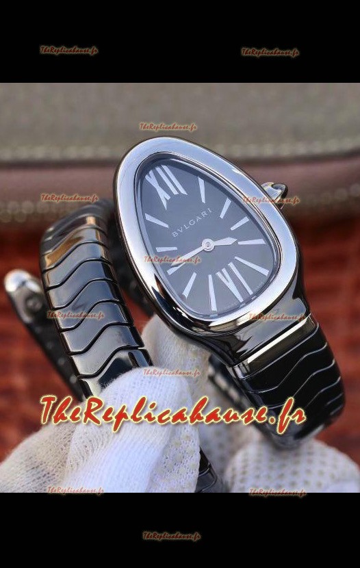 Montre Bvlgari Serpenti Edition Céramique noire Réplique en qualité miroir 1:1 