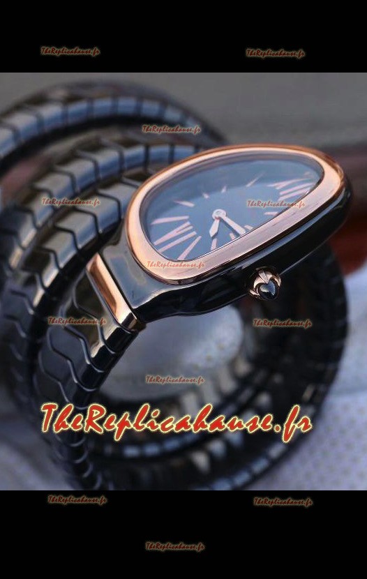 Montre Bvlgari Serpenti Edition Céramique noire Réplique en qualité miroir 1:1 