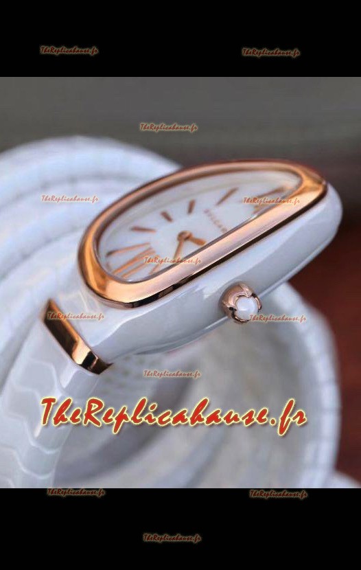Montre Bvlgari Serpenti Edition Céramique Blanche Réplique en Qualité Miroir 1:1 