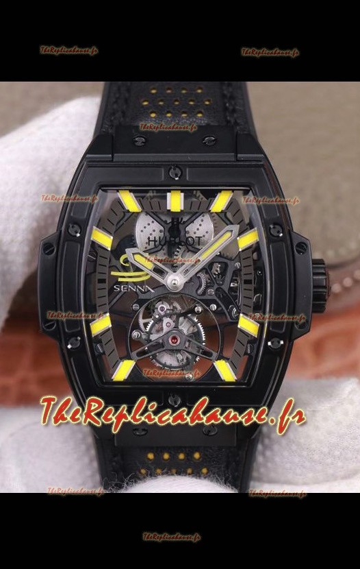 Montre Hublot Masterpiece MP Senna Edition Véritable Tourbillon Réplique Suisse avec revêtement PVD