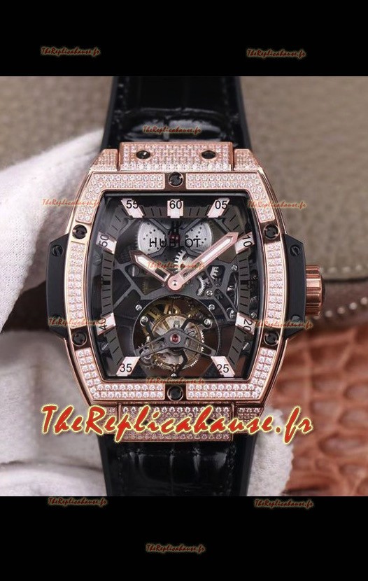Montre Hublot Masterpiece MP Edition Genuine Tourbillon Réplique Suisse Montre dans un boîtier en or rose
