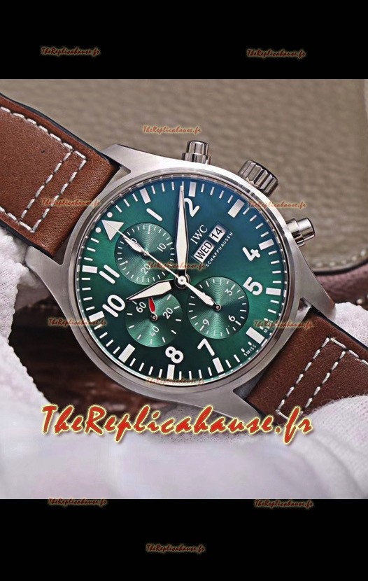 Montre IWC Pilot Chronograph Edition Cadran Vert Miroir 1:1 Réplique