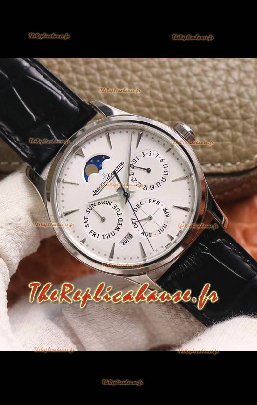 Montre Jaeger LeCoultre Master Ultra-Fine Calendrier Perpétuel Cadran Gris Réplique Suisse 