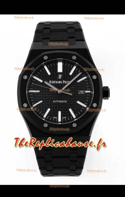 Montre Audemars Piguet Royal Oak Montre Revêtement PVD Réplique Suisse - Cadran noir 