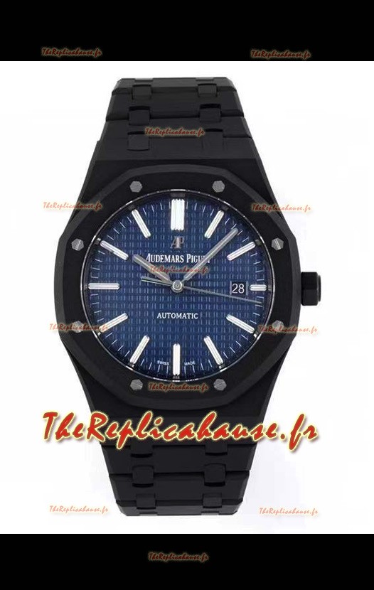 Montre Audemars Piguet Royal Oak Montre Revêtement PVD Réplique Suisse 3120 Mouvement Suisse - Cadran Bleu 