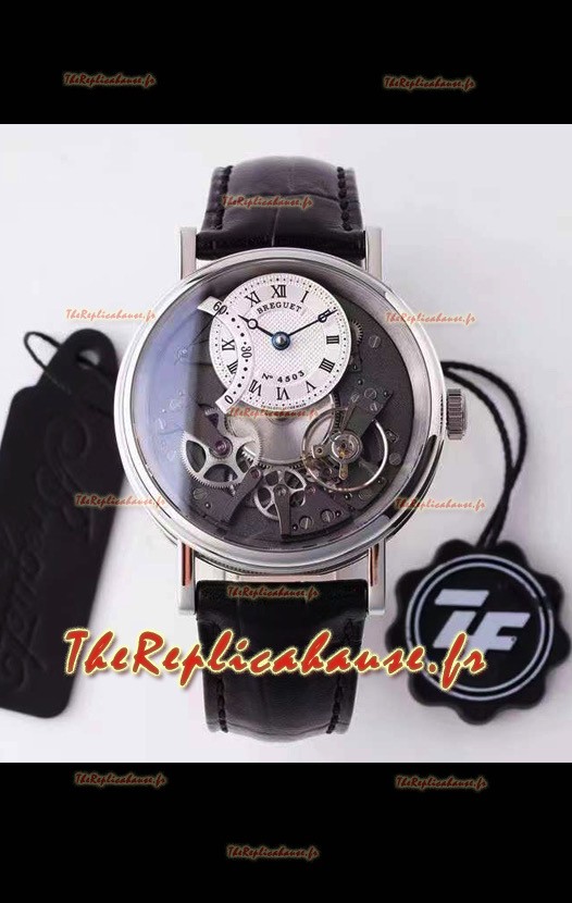 Montre Breguet Tradition 7057BR/R9/9W6 Boîtier acier Double Tourbillon Réplique Suisse