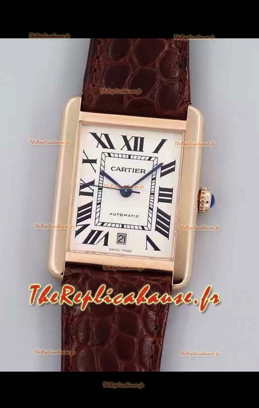 Montre "Cartier Tank Solo" Montre automatique suisse avec bracelet en acier de 31 mm de large