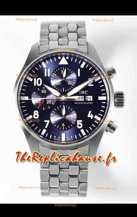 Montre IWC Pilot Chronograph Le Petit Prince Edition Cadran Noir Réplique Miroir 1:1