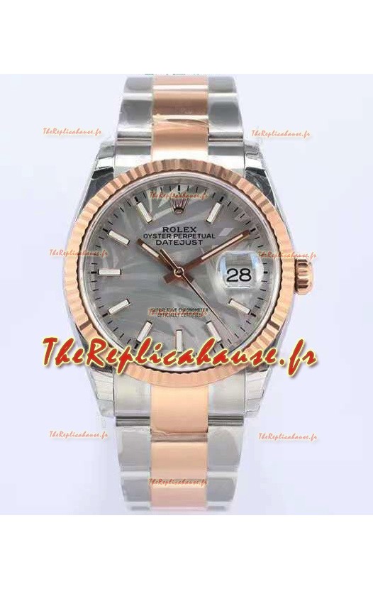 Montre Rolex Datejust Cadran motif palmier 36MM Mouvement Cal.3135 Réplique Suisse en boîtier 904L bicolore