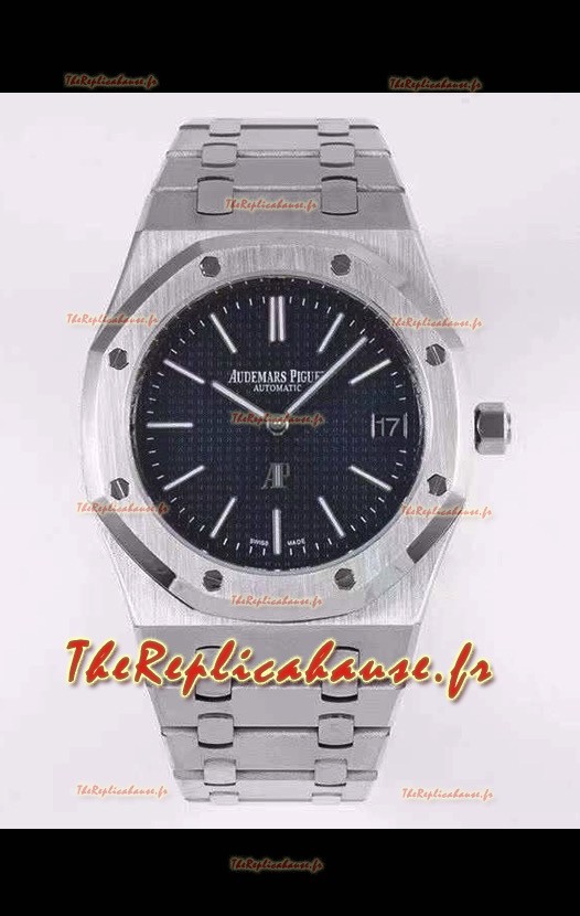 Montre Audemars Piguet Royal Jumbo Oak Montre Réplique Suisse extra fine - 1:1 Mirroir 904L Cadran bleu acier