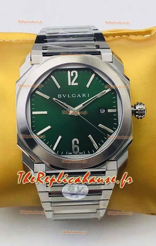 Montre Bvlgari Octo Roma Edition 1:1 Réplique Miroir dans un boîtier en acier 904L - Cadran vert 