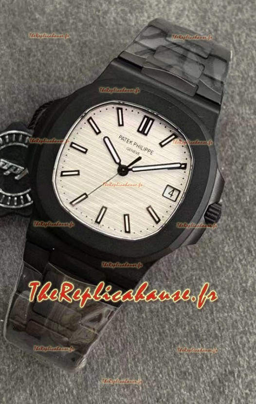Montre Patek Philippe Nautilus 5711 Black Venom PVD Réplique Suisse à cadran blanc 