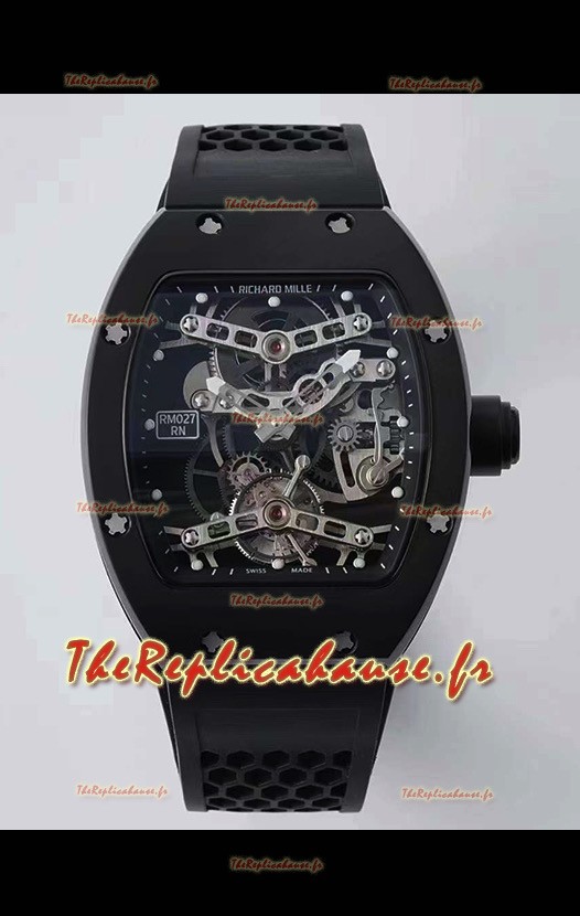 Montre Richard Mille RM027 avec Mouvement Tourbillon Véritable Réplique suisse Montre Miroir 1:1