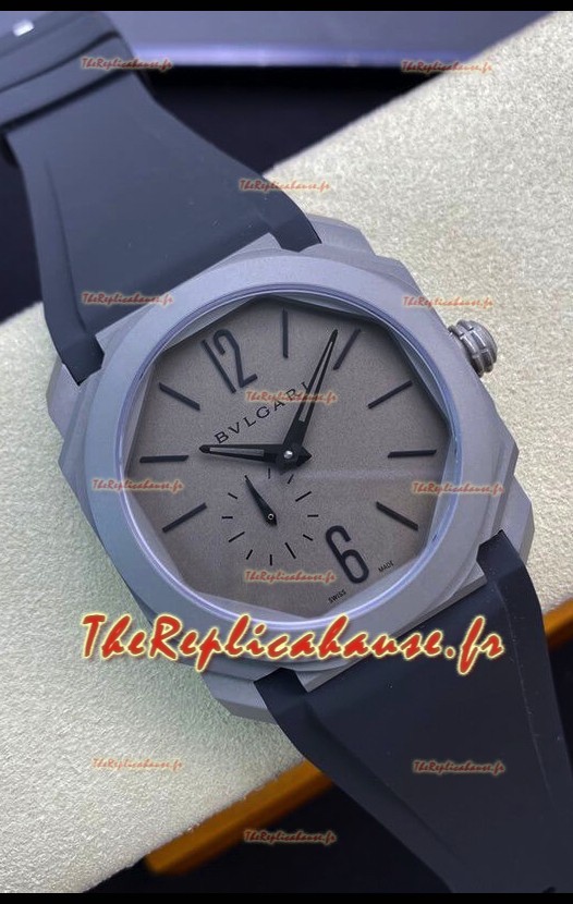 Bvlgari Octo Finissmo Edition 1:1 Miroir Réplique Boîtier Céramique Sablée