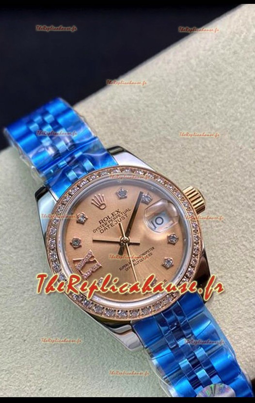 Rolex Datejust Ladies 28MM Mouvement Cal.3135 Réplique Suisse en acier 904L Cadran marron 