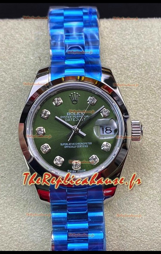 Rolex Datejust Ladies 28MM Mouvement Cal.3135 Réplique Suisse en acier 904L - Cadran Vert