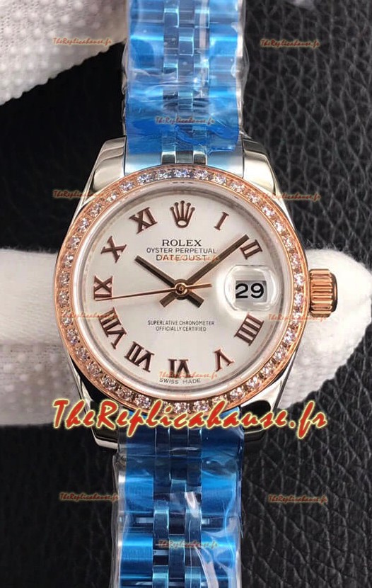 Rolex Datejust Femme 28MM Cal.3135 Mouvement Réplique Suisse en acier 904L Cadran Blanc 
