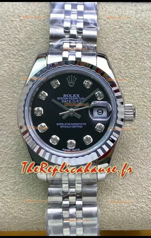 Rolex Datejust 279174 28MM Réplique Suisse en acier 904L avec cadran noir - Réplique miroir 1:1