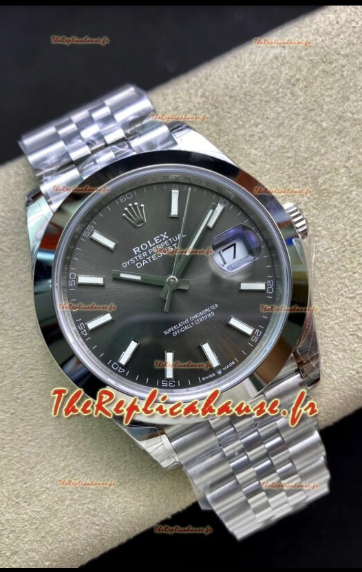 Réplique de Montre Rolex Datejust 126300 41MM Cal.3135 Suisse 1:1 Miroir en 904L Cadran Gris