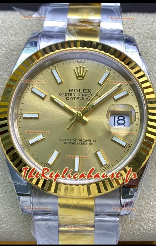 Rolex Datejust 126333 41MM Cal.3135 Réplique Suisse 1:1 Miroir Montre en 904L Cadran Or 