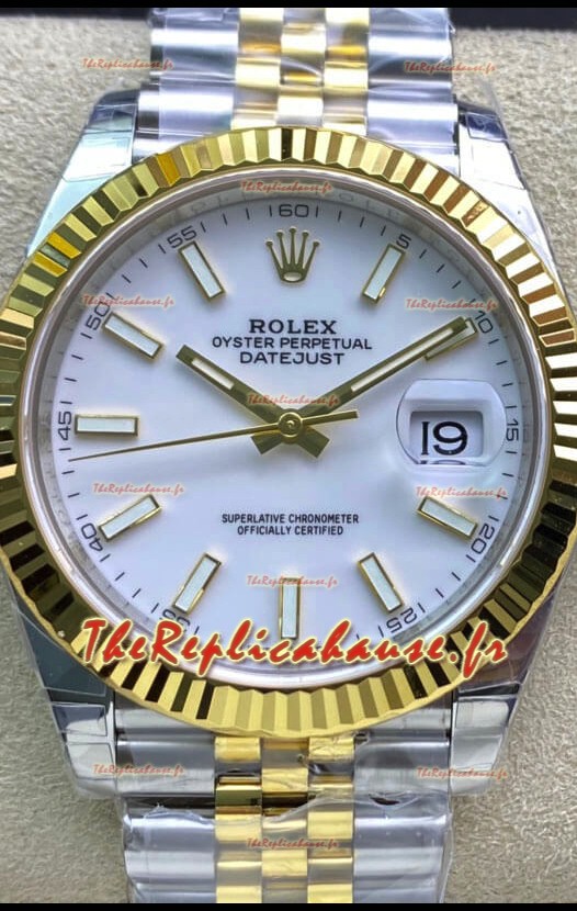 Réplique de Montre Rolex Datejust 126333 41MM Cal.3135 Suisse 1:1 Miroir en 904L Cadran Blanc 