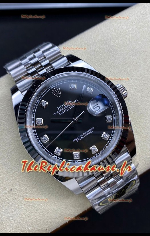 Rolex Datejust 126334 41MM ETA 3235 Réplique Suisse 1:1 Miroir Montre en 904L Acier - Cadran Noir 