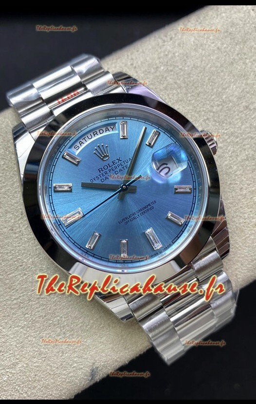 Rolex Day Date Présidentielle 228206 904L Acier 40MM - Cadran BLEU GLACE Montre Qualité Miroir 1:1