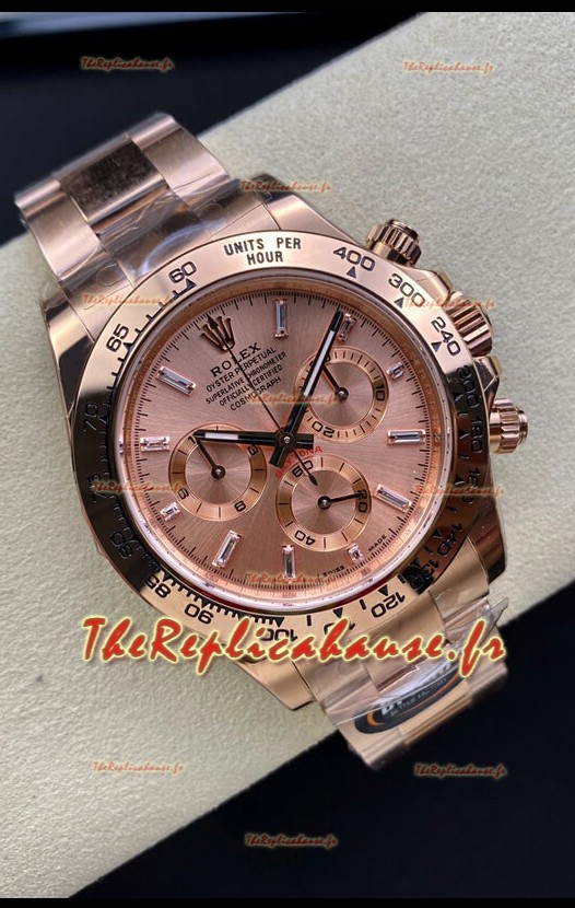 Montre Rolex Daytona 116505 Or Rose Cal.4130 Mouvement Original - Miroir 1:1 904L Acier