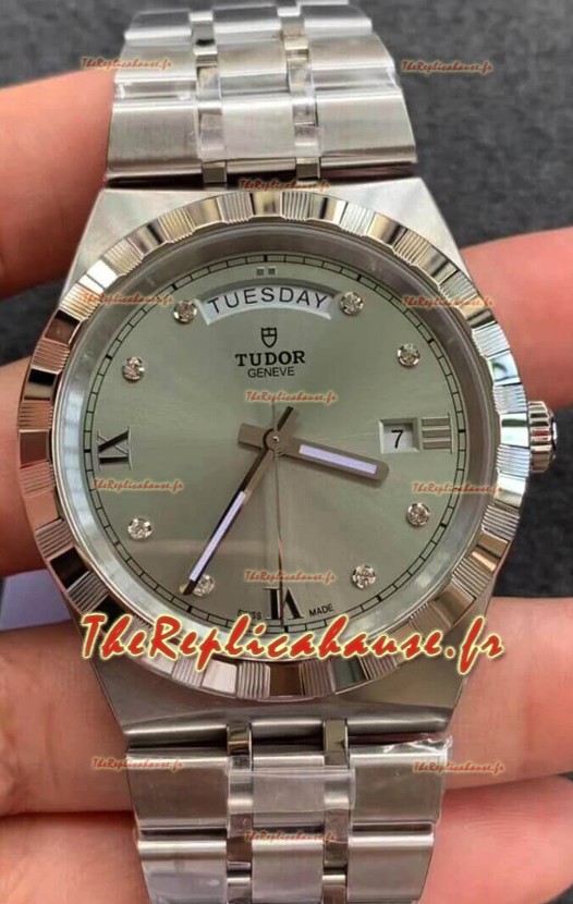 Montre Tudor Royal Edition - Réplique 1:1 en acier - Cadran gris diamants