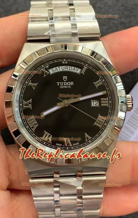 Montre Tudor Royal Edition - Réplique 1:1 avec boîtier acier - Cadran romain noir 