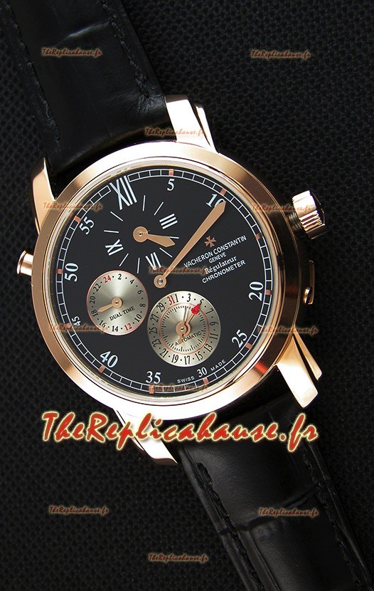 Vacheron Constantin Malte Dual Time Regulator Or Rose Montre Réplique Suisse 