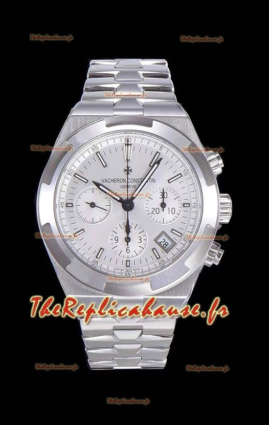 Montre Vacheron Constantin Overseas Chronograph à cadran blanc Réplique Suisse - Bracelet acier inoxydable