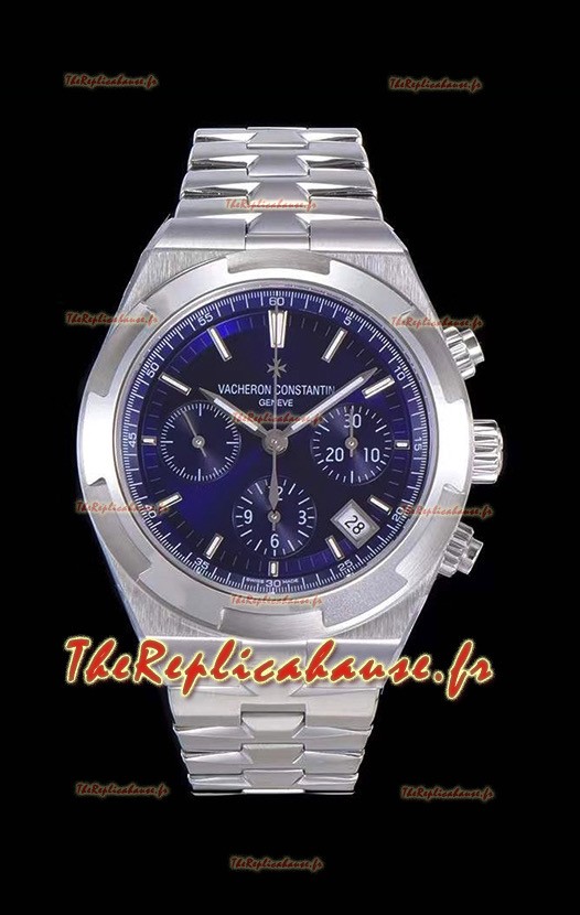 Montre Vacheron Constantin Overseas Chronograph à cadran bleu Réplique Suisse - Bracelet en acier inoxydable