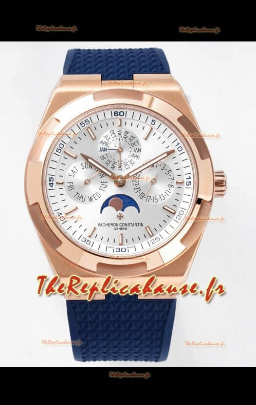 Vacheron Constantin Overseas Quantième Perpétuel Cadran Acier Ultra Fin Boîtier Or Rose Réplique