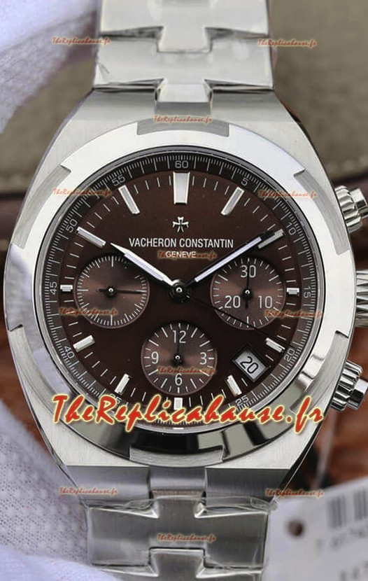Vacheron Constantin Overseas Chronographe Cadran Brun Réplique Montres Suisse - Bracelet Acier