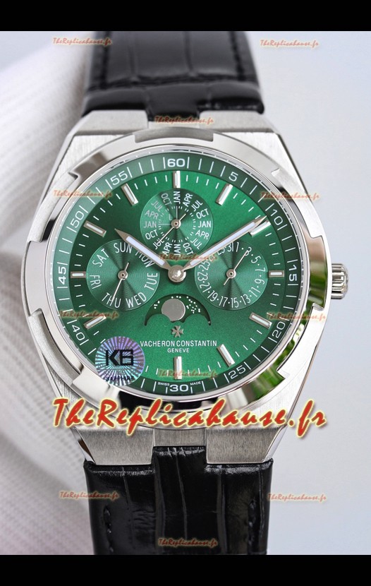 Vacheron Constantin Overseas Quantième Perpétuel Cadran Vert Ultra Fin avec Bracelet Cuir 