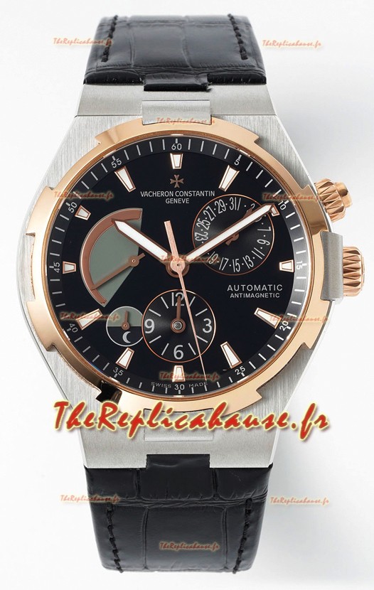 Vacheron Constantin Power Reserve cadran noir cadran noir bicolore Réplique Montre Suisse 