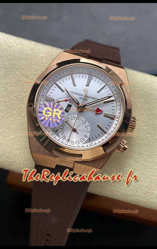 Vacheron Constantin Overseas Dual Time Réplique Montres Or Rose Réplique suisse 1:1 cadran acier