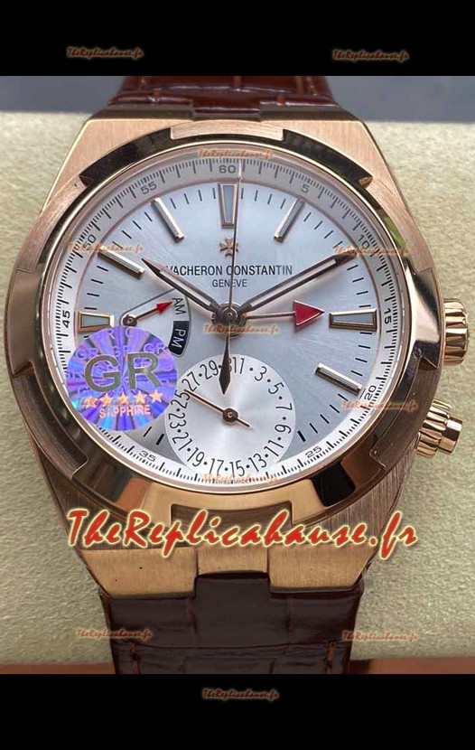Vacheron Constantin Overseas Dual Time Or Rose Réplique montre suisse 1:1 avec cadran en acier