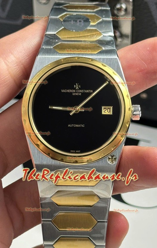 Vacheron Constantin Historiques 222 Super Clone 37MM Montre boîtier bicolore cadran noir 